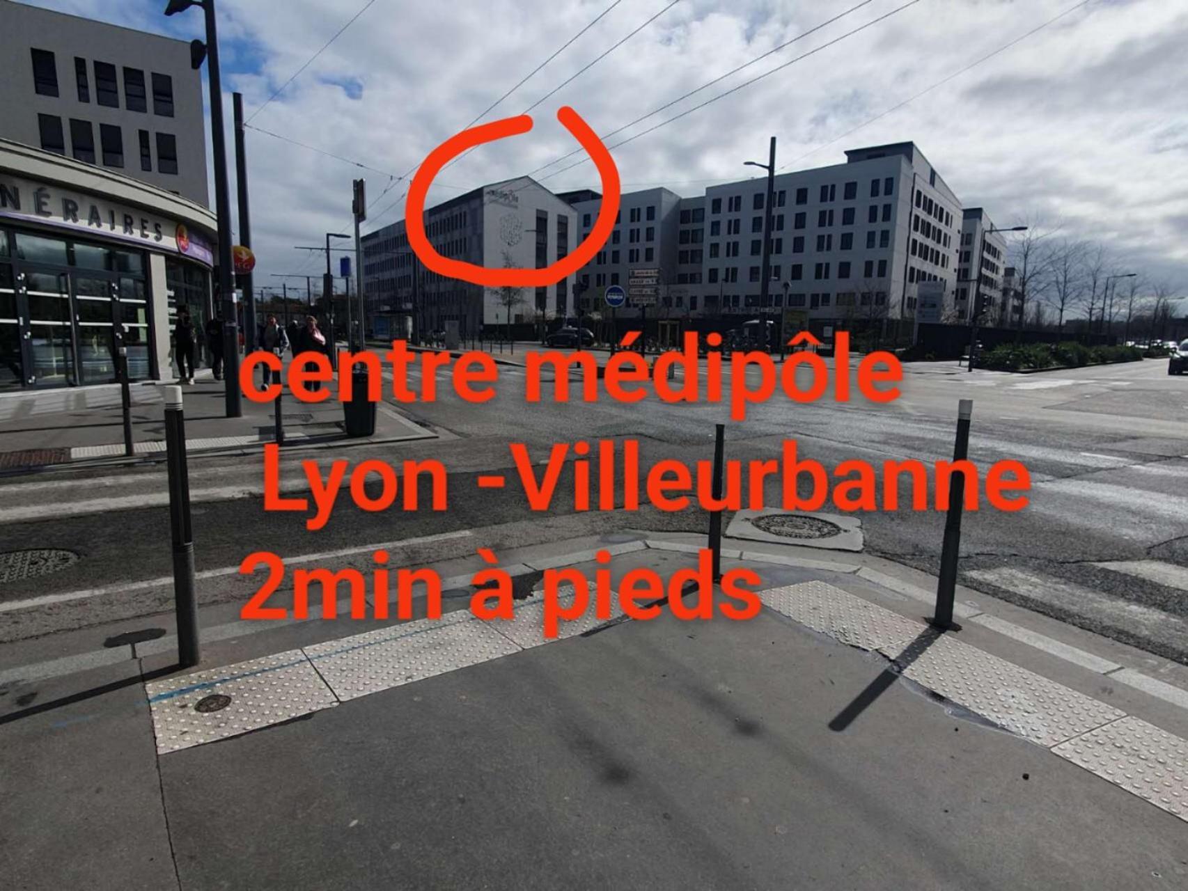Medipole T2 Avec Un Garage Gratuit Sur Place, 16Min A Centre Ville Lyon En Metro A Віллербанн Екстер'єр фото